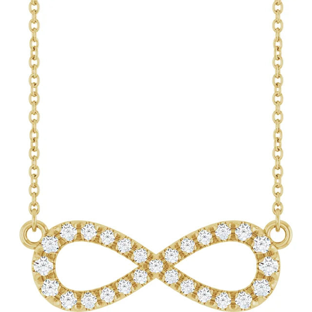 14K Yellow Gold 1/3 CTW Natural Diamond Infinity-Inspired 18" Necklace