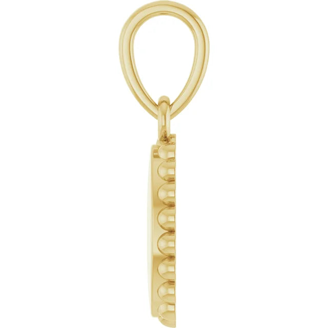 14K Yellow Gold Engravable Vintage-Inspired Pendant