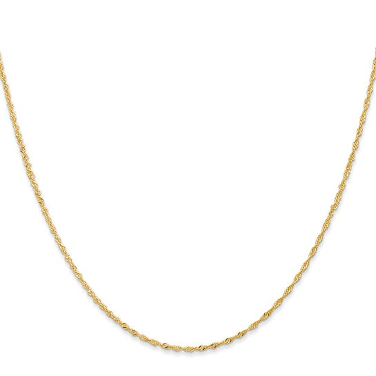 18kt Gold 1.1mm Singapore with Spring Ring Clasp Chain 16 inch