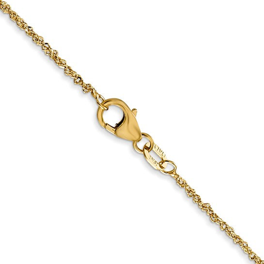 18kt Gold 1.1mm Singapore with Spring Ring Clasp Chain 16 inch