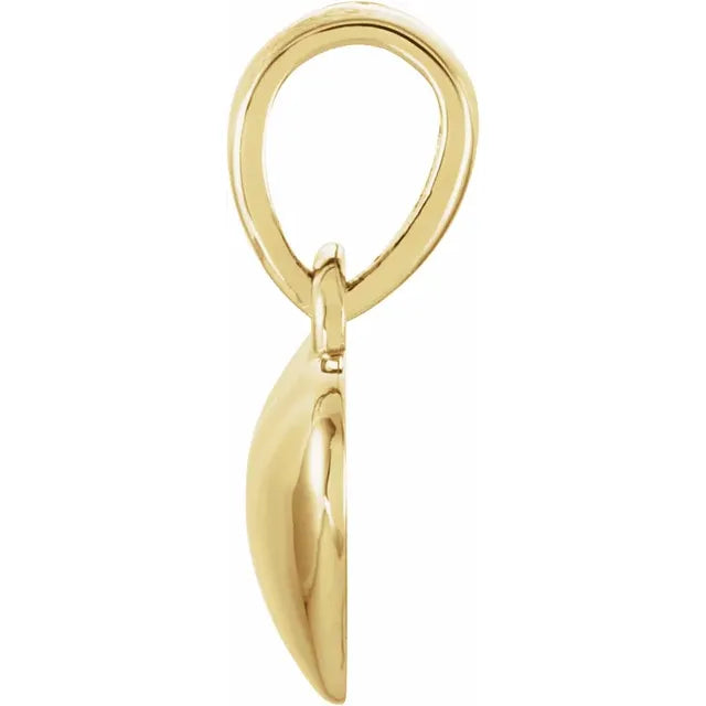 14K Yellow Gold .03 CT Natural Diamond Engravable Heart Pendant