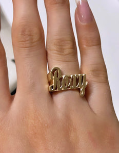 14kt Gold Solid Custom Name Ring- CALL TO QUOTE