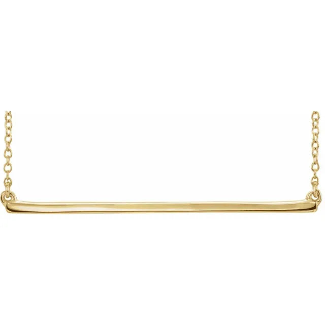 14K Yellow Gold Straight Bar 16-18" Necklace