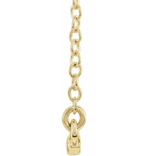 14K Yellow Gold Straight Bar 16-18" Necklace