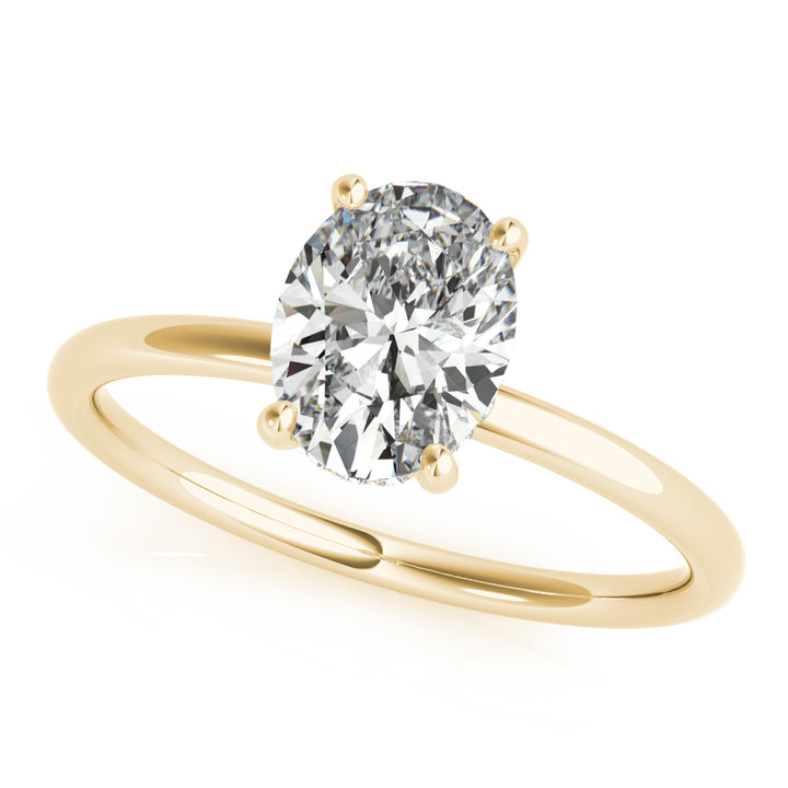 14KY 2 Carat Lab Grown Diamond Oval Hidden Halo Engagement Ring