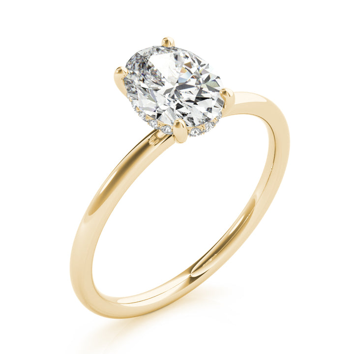 14KY 2 Carat Lab Grown Diamond Oval Hidden Halo Engagement Ring