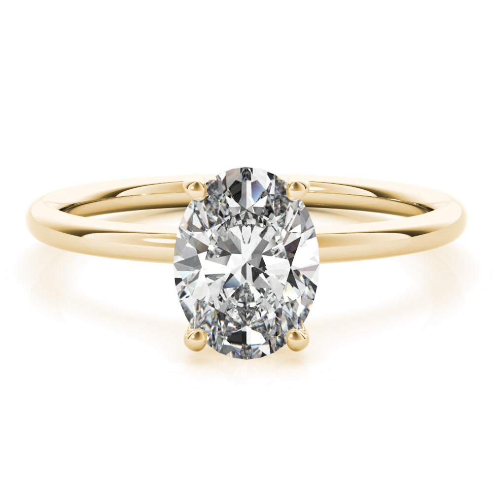 14KY 2 Carat Lab Grown Diamond Oval Hidden Halo Engagement Ring