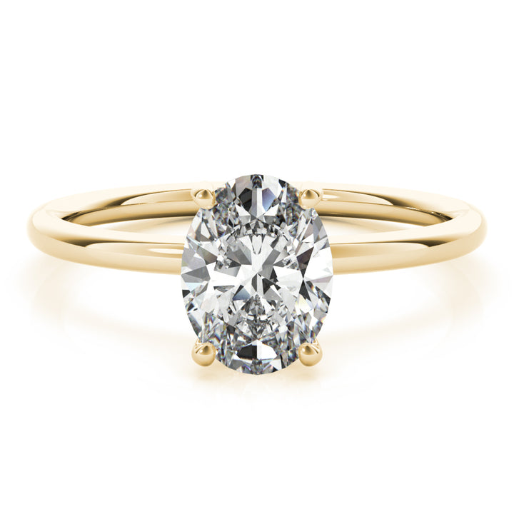 14KY 2 Carat Lab Grown Diamond Oval Hidden Halo Engagement Ring