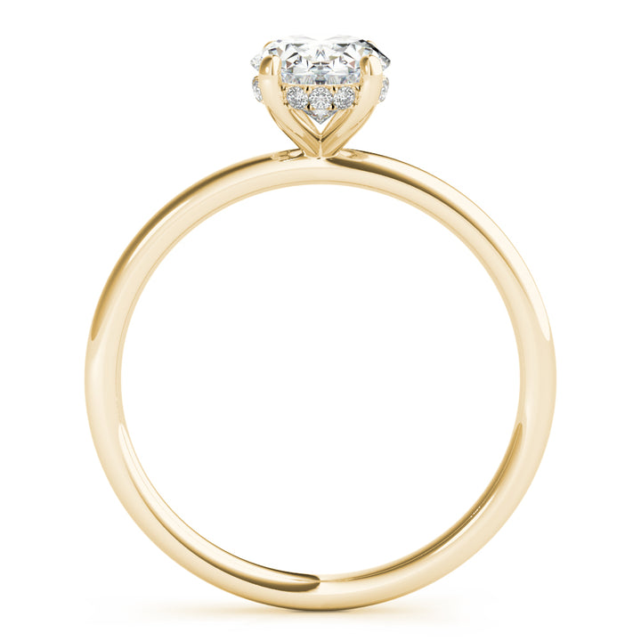 14KY 2 Carat Lab Grown Diamond Oval Hidden Halo Engagement Ring