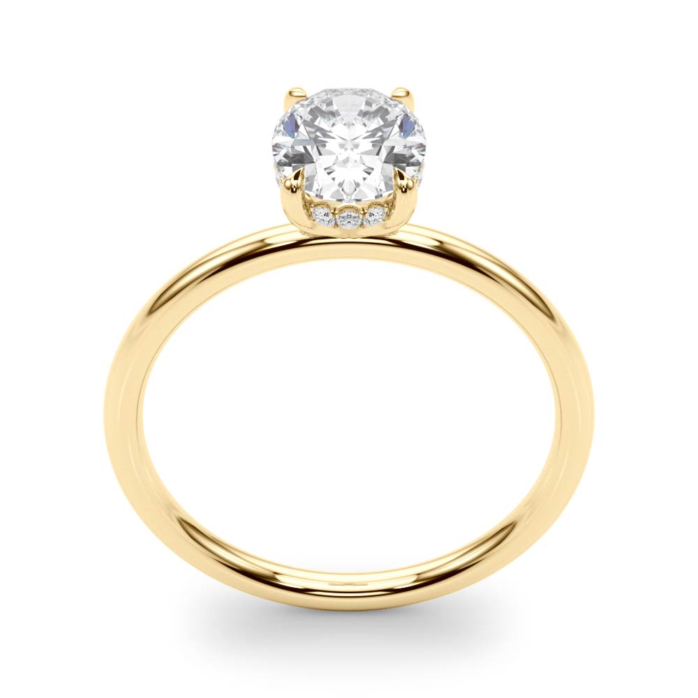 14KY 2 Carat Lab Grown Diamond Oval Hidden Halo Engagement Ring