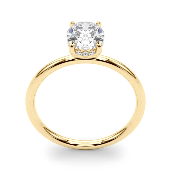 14KY 2 Carat Lab Grown Diamond Oval Hidden Halo Engagement Ring