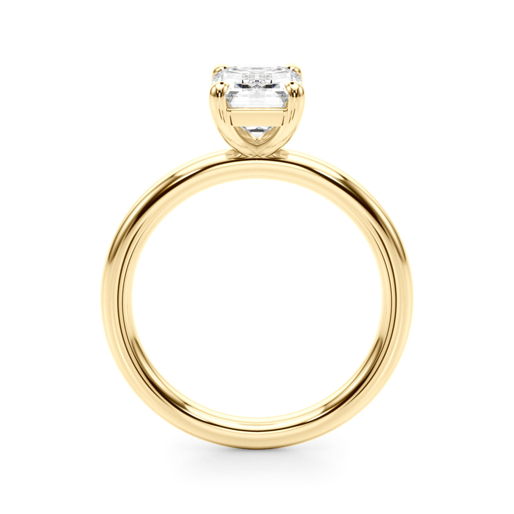 14KY Lab Grown 2 Carat Diamond Solitaire Emerald Cut Engagement Ring