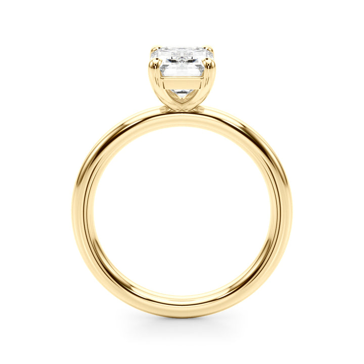 14KY Lab Grown 2 Carat Diamond Solitaire Emerald Cut Engagement Ring