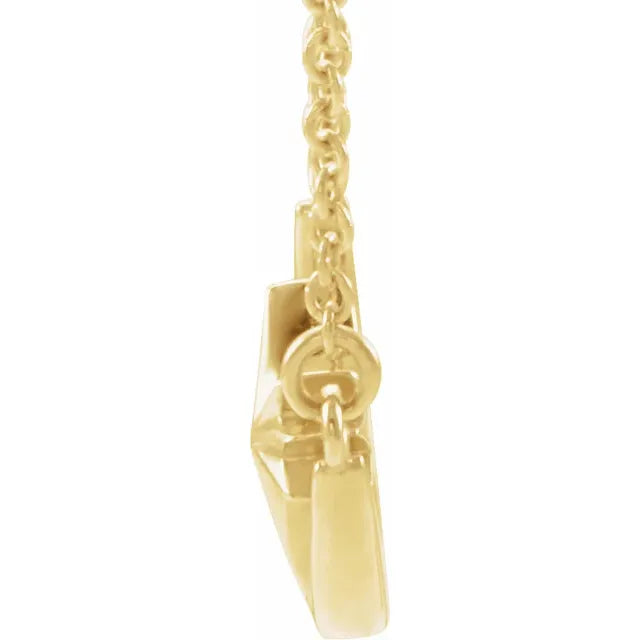 14K Yellow Gold Crescent Moon & Star 16-18" Necklace