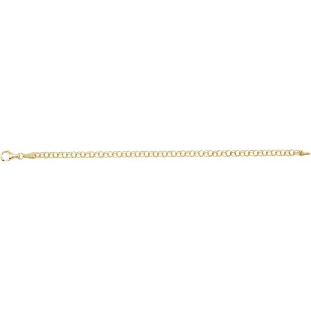 14K Yellow Gold 3.75 mm Cable Charm 7" Bracelet