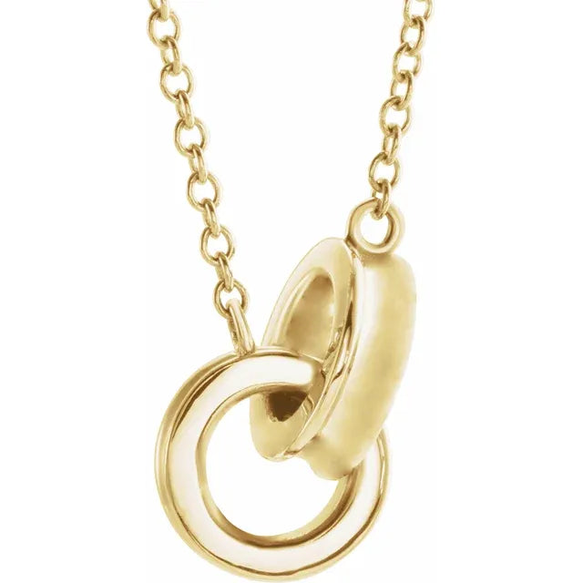 14K Yellow Gold Interlocking Circle 16" Necklace