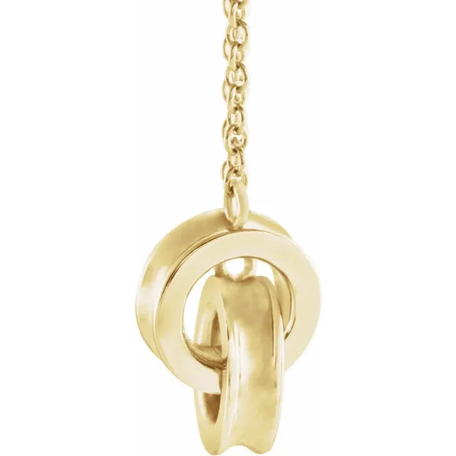14K Yellow Gold Interlocking Circle 16" Necklace