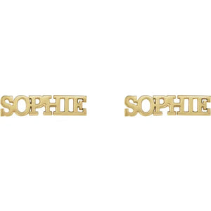 14kt Yellow Custom Nameplate Earrings