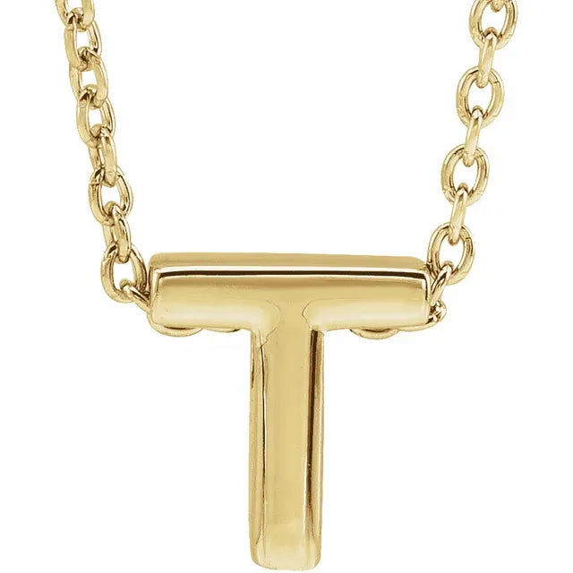 14K Yellow Gold Initial A 16-18" Necklace