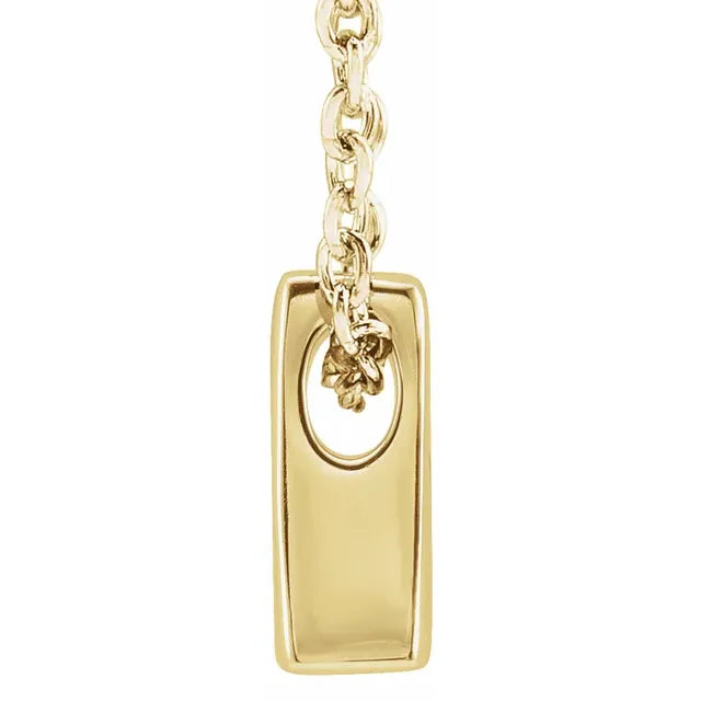 14K Yellow Gold Initial A 16-18" Necklace