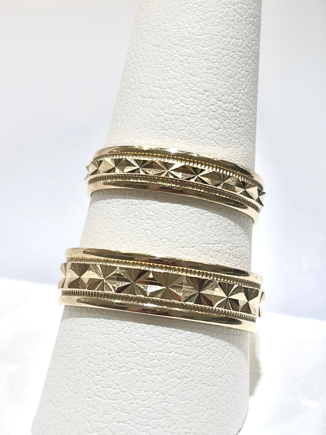 14kt Gold Wedding Band Dcut Set 2 Pieces