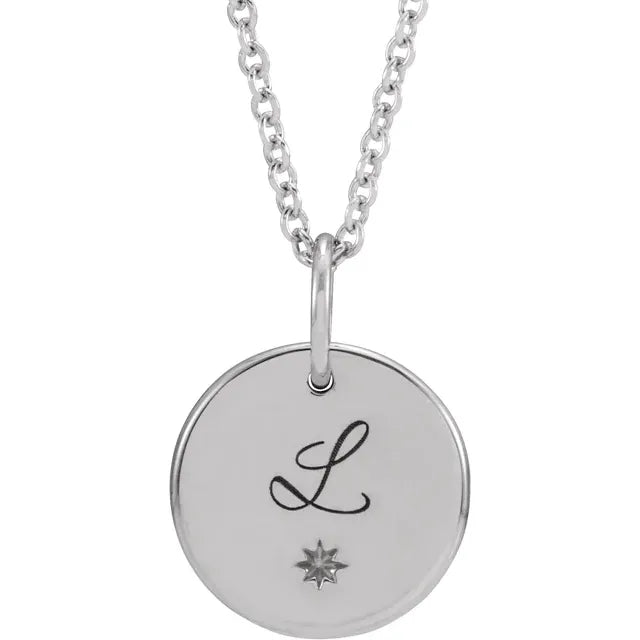 Sterling Silver Engravable 16-18" Necklace (Oval, Round or Pear Shape)