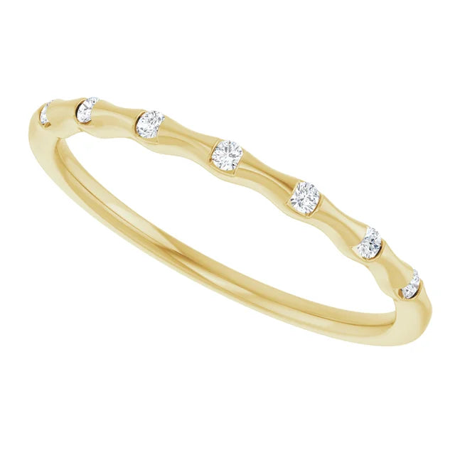 14K Yellow Gold .06 CTW Natural Diamond Stackable Ring