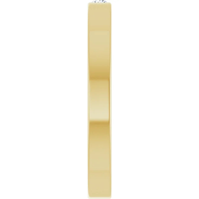 14K Yellow Gold .02 CTW Natural Diamond Engravable Family Stackable Ring