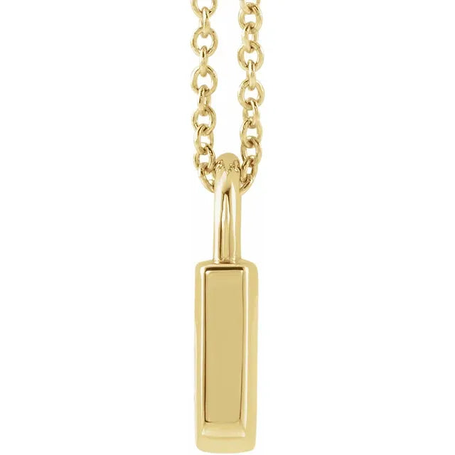 14K Yellow Gold Engravable Lock 16-18" Necklace
