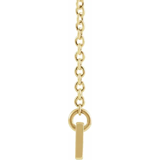 14K Yellow Gold Engravable Bar 18" Necklace