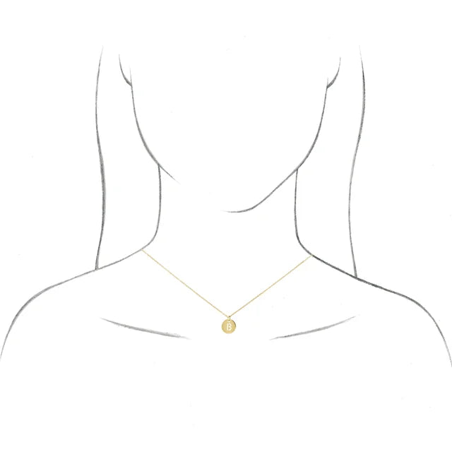 14K Yellow Gold Initial 16-18" Necklace