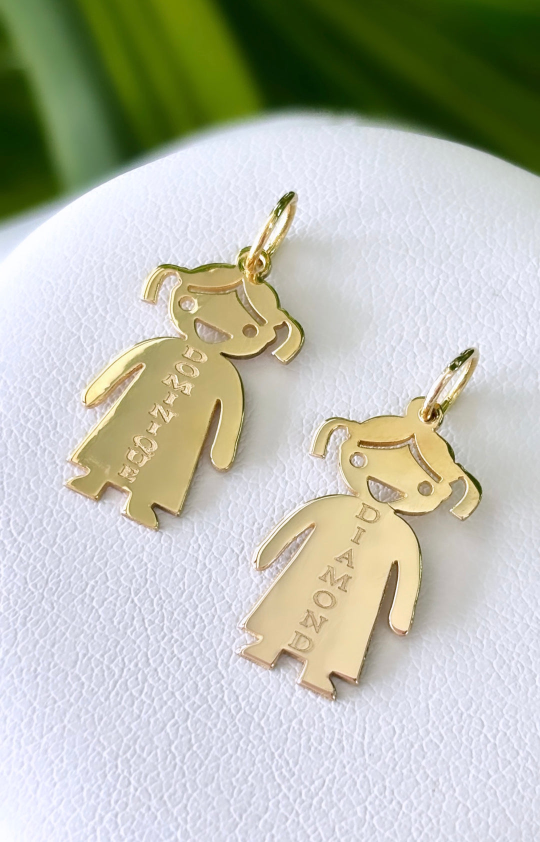 14kt Gold Custom Girl/Boy Pendant with Engraving