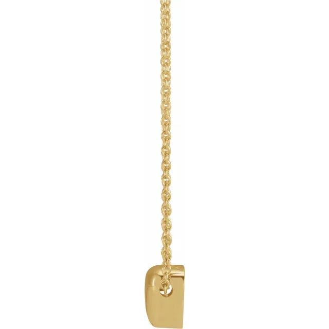 14K Yellow Gold Puffed Heart 16-18"Necklace