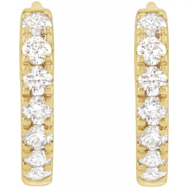 14K Yellow Gold 1/5 CTW Lab-Grown Diamond 10 mm Hoop Earrings