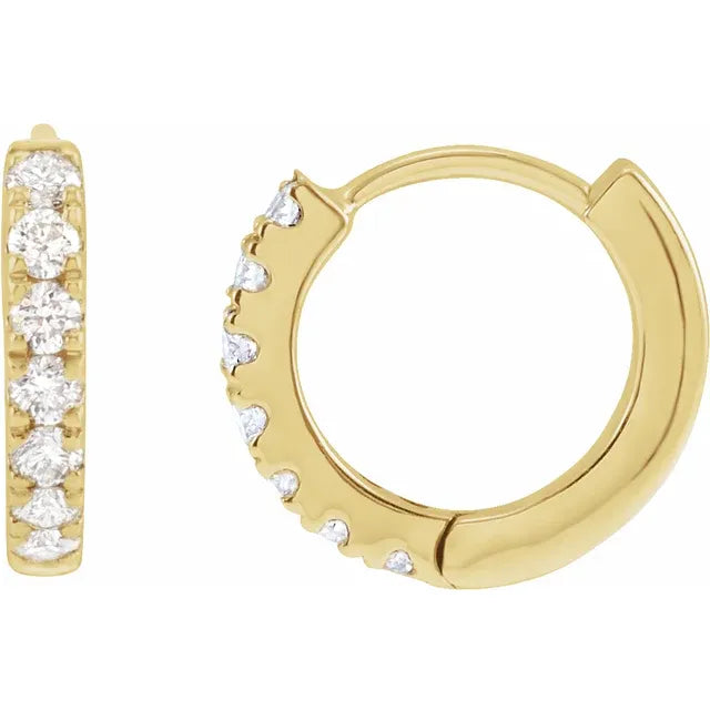 14K Yellow Gold 1/5 CTW Lab-Grown Diamond 10 mm Hoop Earrings
