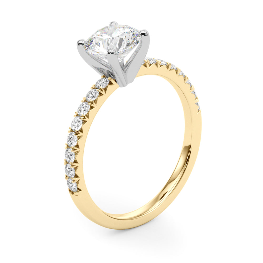 14KTY Accented Round Lab Grown Diamond Engagement Ring