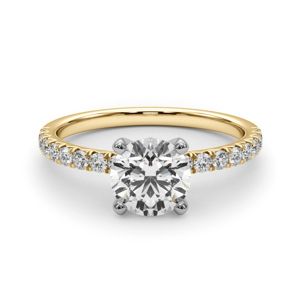 14KTY Accented Round Lab Grown Diamond Engagement Ring