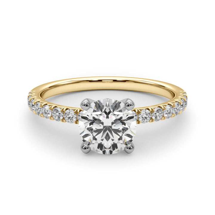 14KTY Accented Round Lab Grown Diamond Engagement Ring