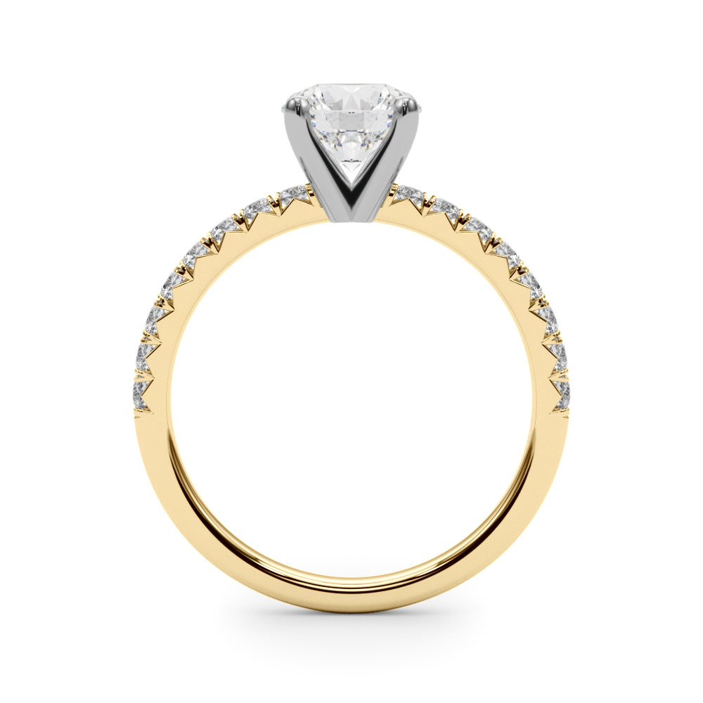 14KTY Accented Round Lab Grown Diamond Engagement Ring