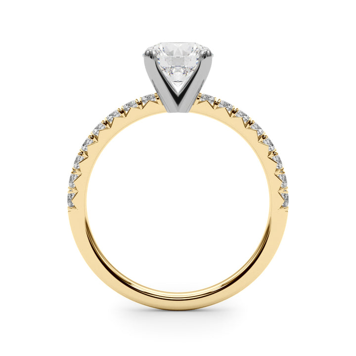 14KTY Accented Round Lab Grown Diamond Engagement Ring