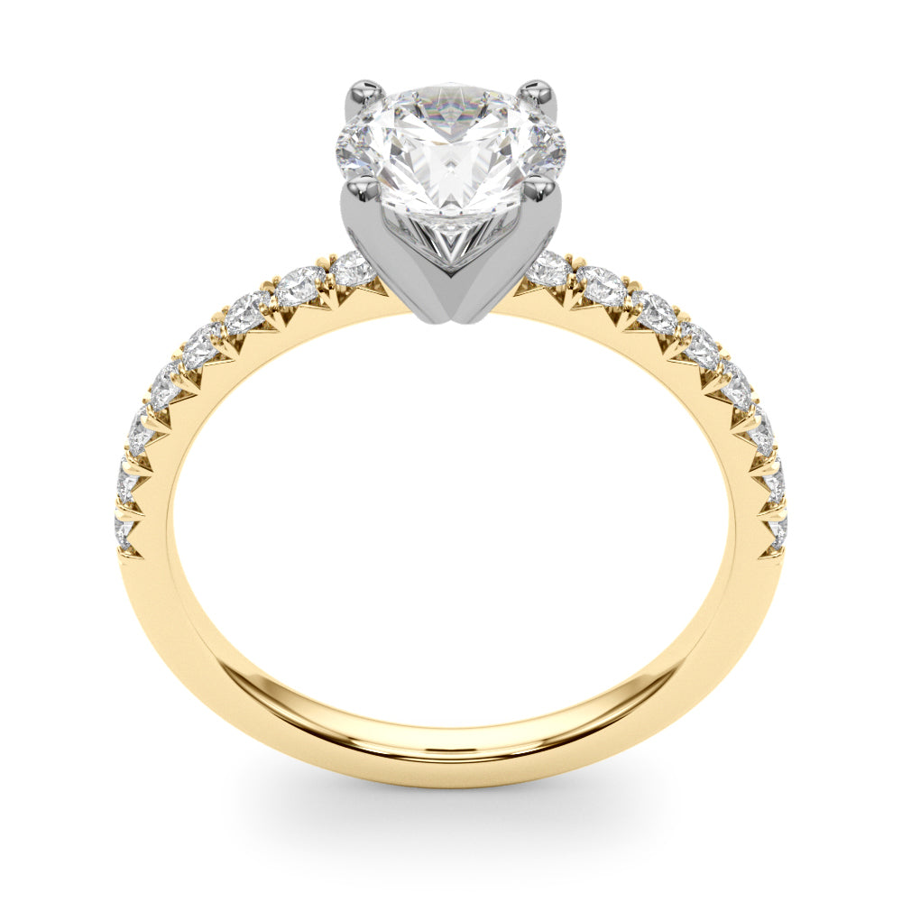 14KTY Accented Round Lab Grown Diamond Engagement Ring