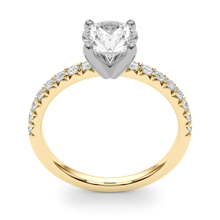 14KTY Accented Round Lab Grown Diamond Engagement Ring
