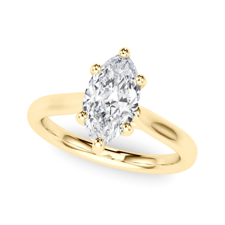 14KY 1.5 Carat Lab Grown Diamond Solitaire Marquise Engagement Ring