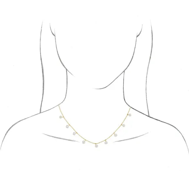 14K Yellow Gold Cultured White Freshwater Pearl 18" Necklace