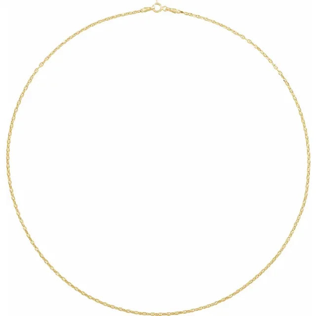 14K Yellow Gold 1.8 mm Hollow Diamond-Cut Anchor 16" Chain