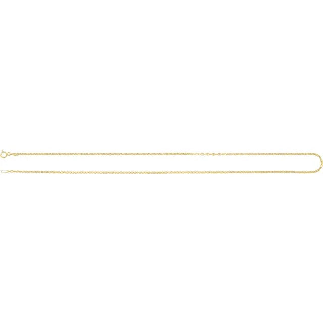 14K Yellow Gold 1.8 mm Hollow Diamond-Cut Anchor 16" Chain