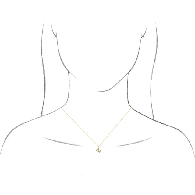 14K Yellow .05 CTW Natural Diamond Petite Initial Necklace