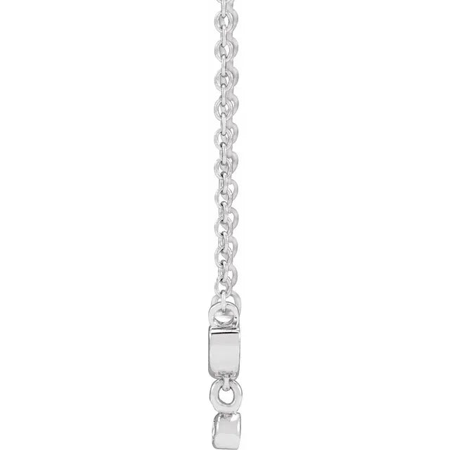 Sterling Silver .015 CT Natural Diamond Mama 18" Necklace