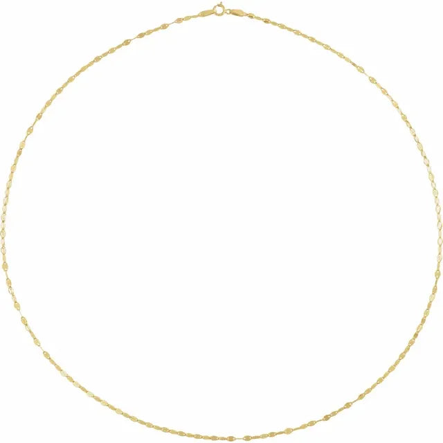 14K Yellow Gold 1.9 mm Keyhole 18" Chain