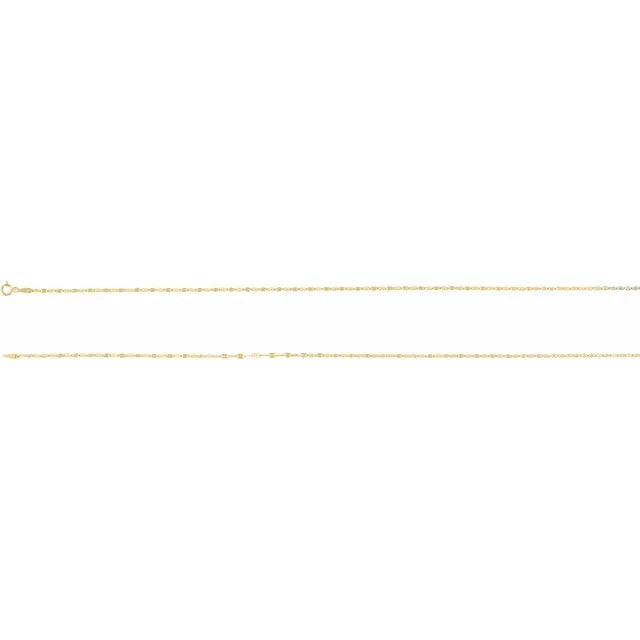 14K Yellow Gold 1.9 mm Keyhole 18" Chain